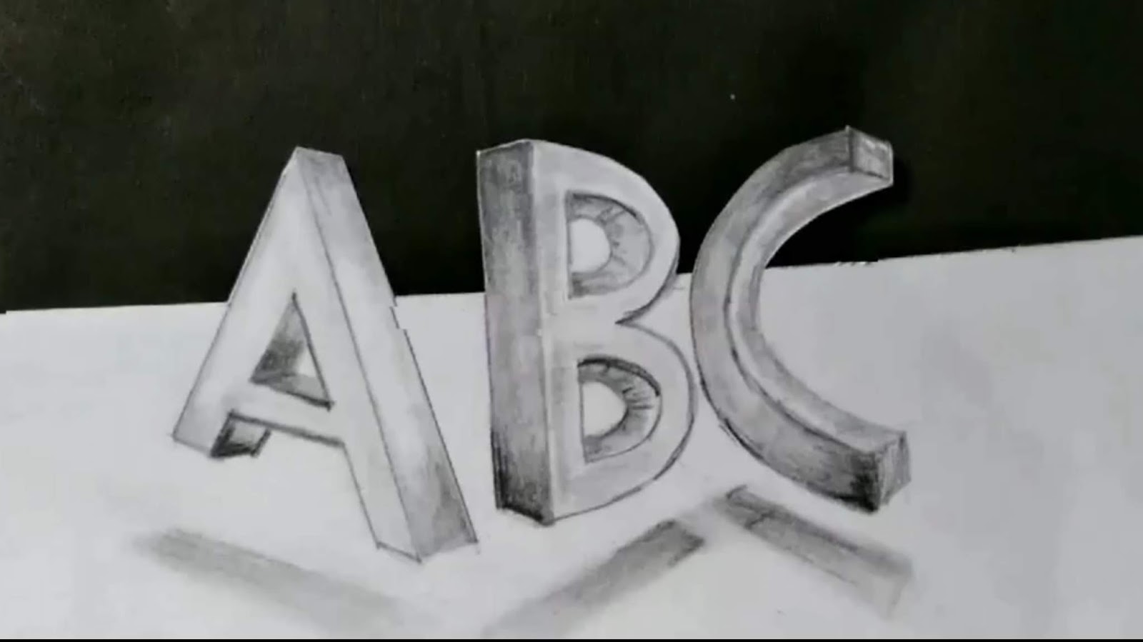 1600x899 How To Draw 'abc' In From Graphite Pencils - How To Draw 3d Drawing