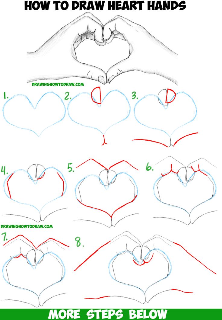 736x1060 How To Draw Heart Hands In Easy To Follow Step - How To Draw A Drawing Step By Step