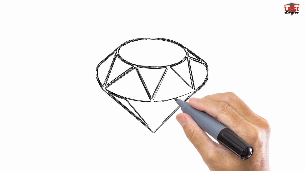 1280x720 How To Draw A Diamond Easy Drawing Step - How To Draw A Drawing Step By Step
