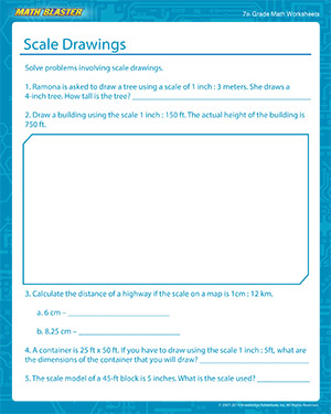 300x375 scale drawings free math printables for grade math blaster - How To Draw A Scale Drawing