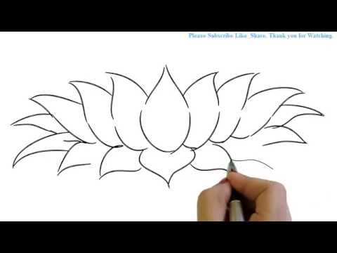 480x360 How To Draw A Beautiful And Simple Lotus In Easy Way Yzarts - How To Make A Beautiful Flower Drawing