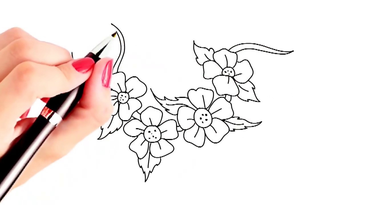 1280x720 Beautiful Flowers Drawing Easy - How To Make A Beautiful Flower Drawing