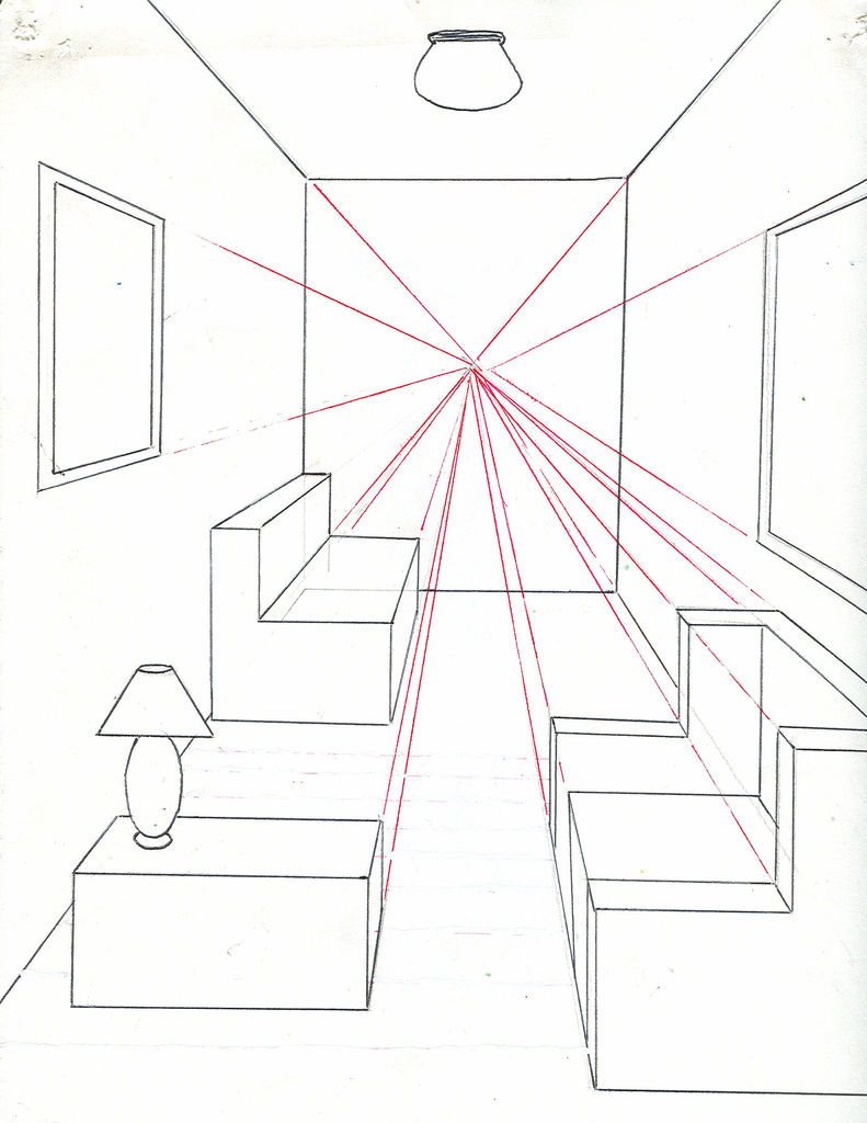 791x1024 How To Draw A Room Using One Point Perspective Steps - How To Make A One Point Perspective Drawing
