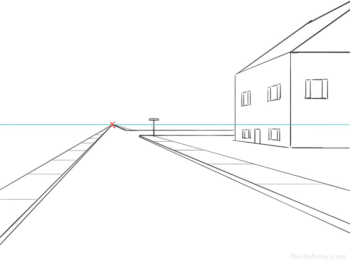 720x540 One Point Perspective Drawing Step - How To Make A One Point Perspective Drawing