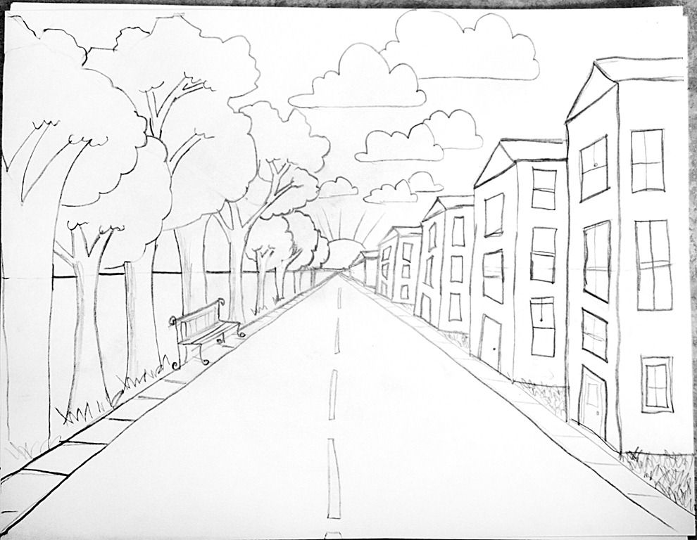 990x768 One Point Perspective Lesson Step - How To Make A One Point Perspective Drawing