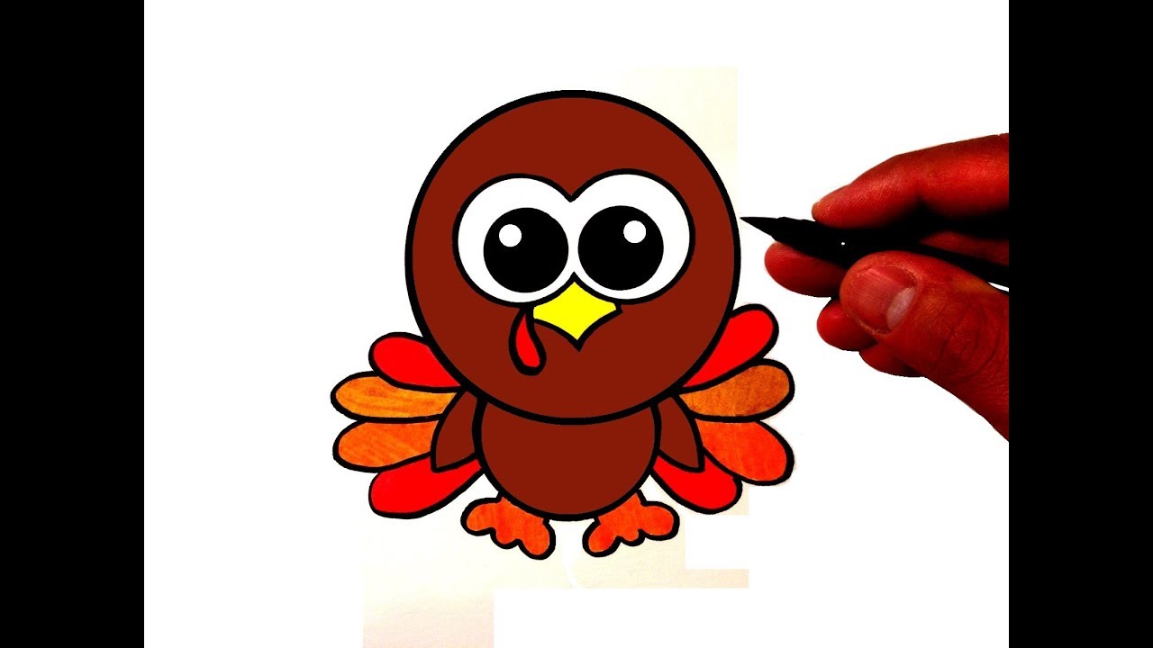 1280x720 How To Draw A Cute Turkey - How To Make A Turkey Drawing