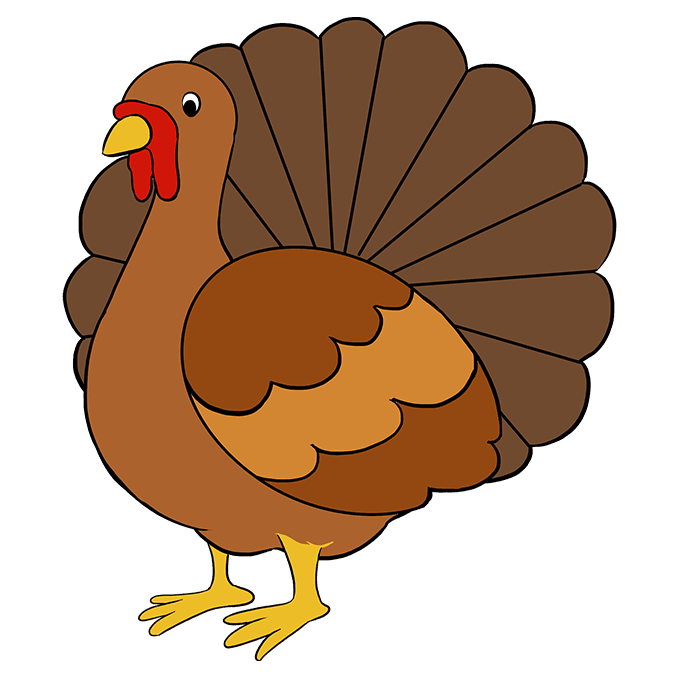 680x678 How To Draw A Turkey - How To Make A Turkey Drawing
