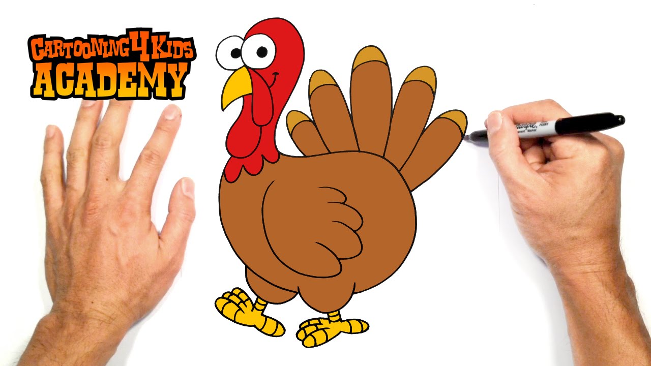 1280x720 How To Draw A Turkey Art For Beginners - How To Make A Turkey Drawing
