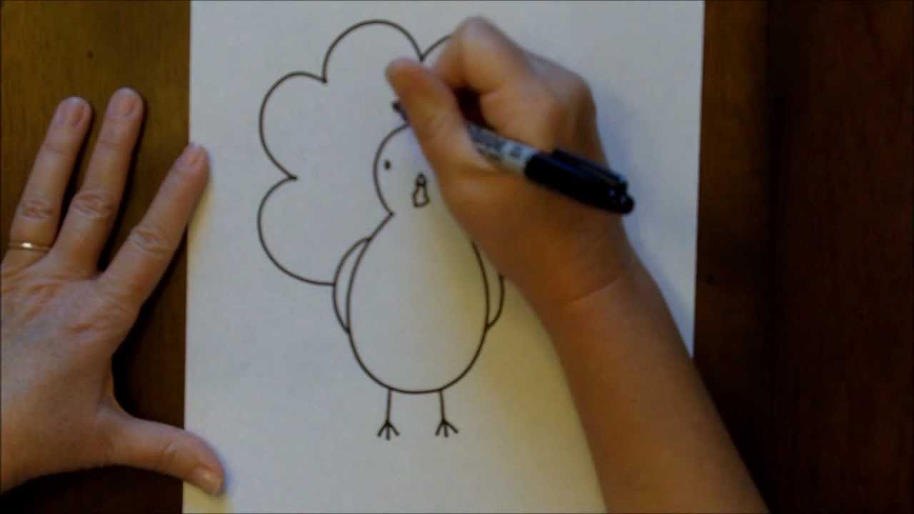 1280x720 How To Draw A Turkey Cartoon Beginners Drawing Tutorial - How To Make A Turkey Hand Drawing