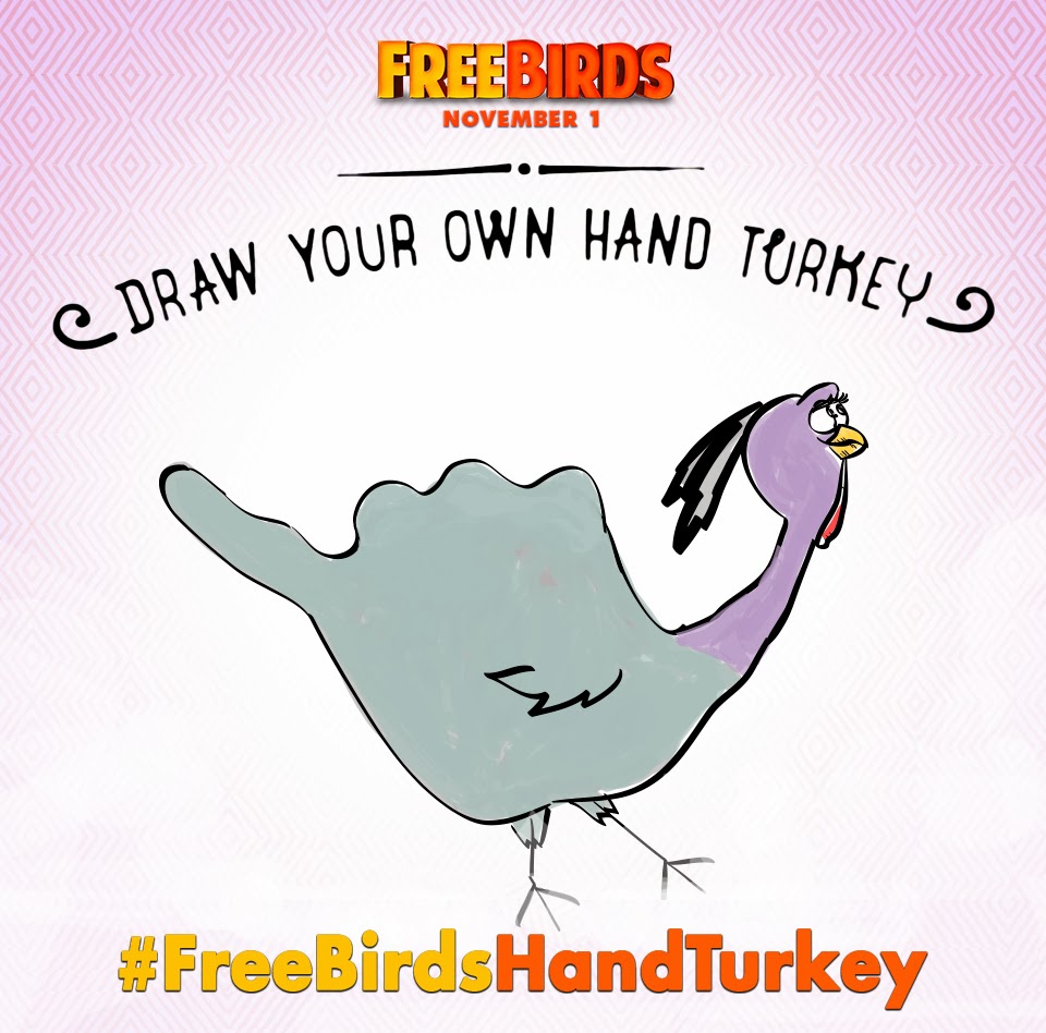 960x948 Whimsy Love Diy Movie Fun 'free Birds' Hand Turkey Drawing + - How To Make A Turkey Hand Drawing