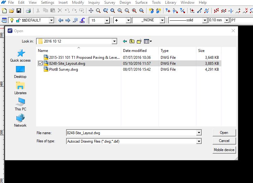 808x585 converting an autocad drawing to import into survey software - How To Open Drawing File