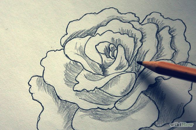 670x447 Graphite Shading - How To Shade A Rose Drawing