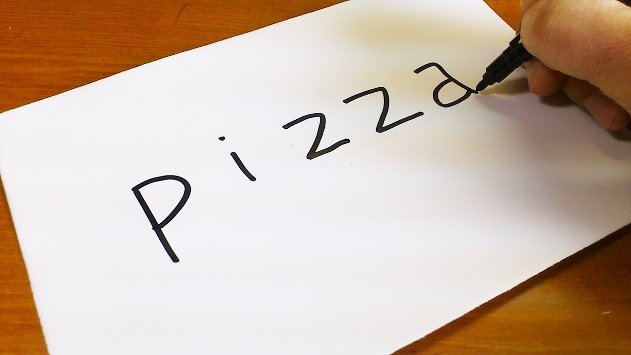 1280x720 How To Turn Words Pizza Into A Cartoon - How To Turn A Picture Into A Drawing