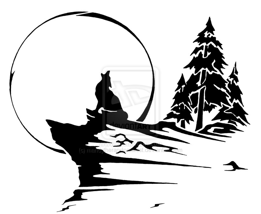 900x738 Howling Wolf Coyote Tattoo Design - Howling Coyote Drawing