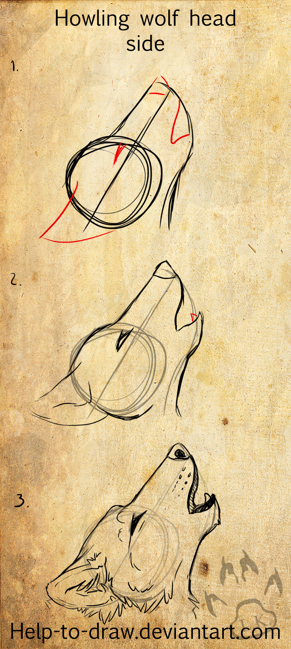 999x2226 Howling Wolf Side - Howling Wolf Drawing Tutorial