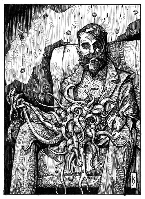 500x685 Ink Drawing Of Wilbur Whateley From H P Lovecraft's The Dunwich - Hp Lovecraft Drawings