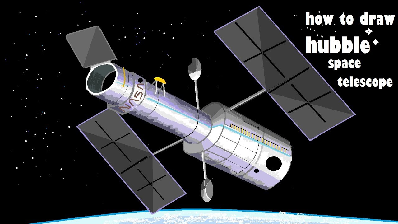 1280x720 How To Draw Hubble - Hubble Space Telescope Drawing