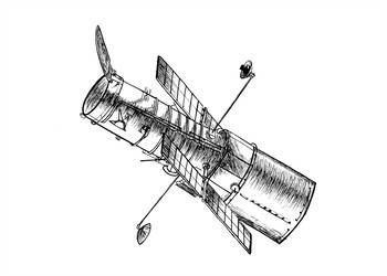 350x250 Looking - Hubble Space Telescope Drawing