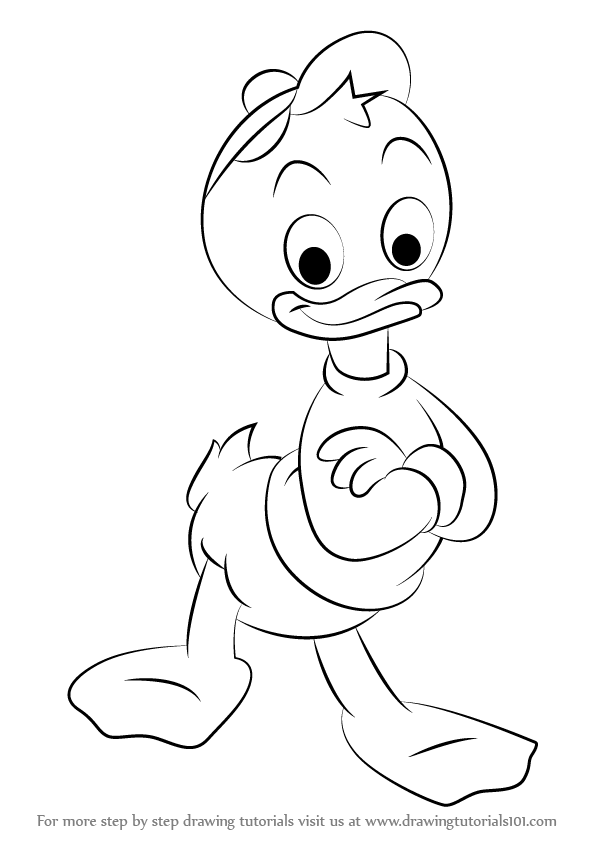 596x843 learn how to draw huey duck from ducktales - Huey Drawing