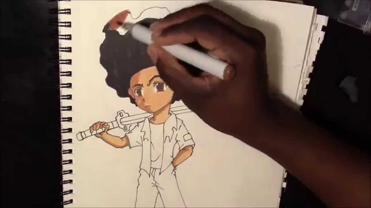 1280x720 drawing huey from the boondocks - Huey Drawing