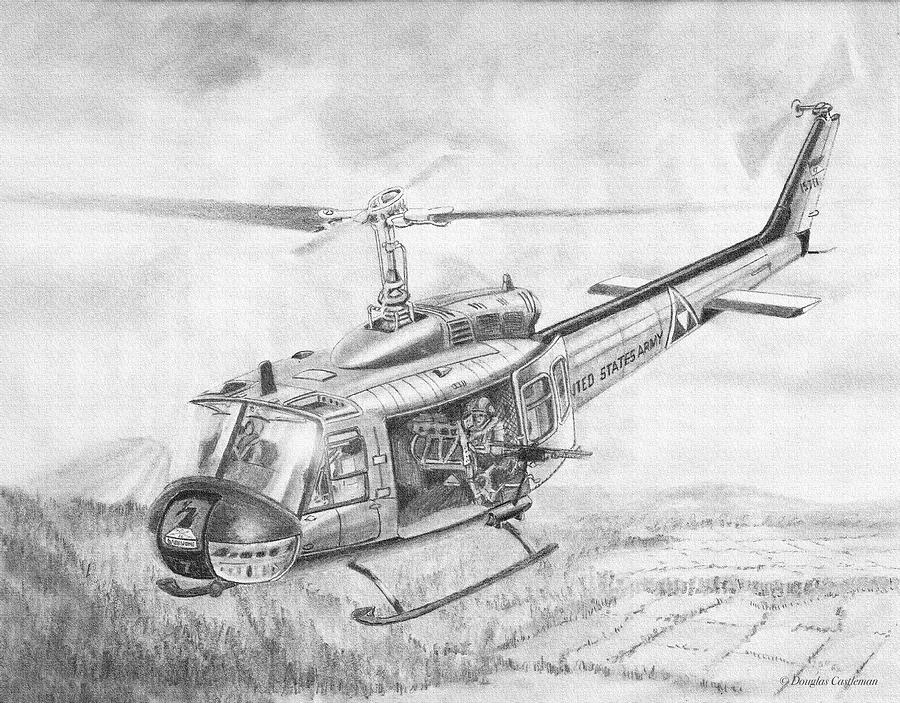 900x703 huey in vietnam drawing - Huey Helicopter Drawing