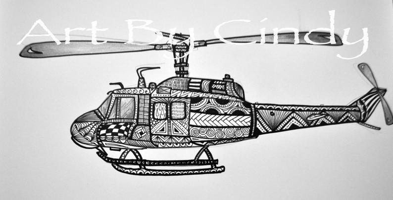794x405 uh huey helicopter etsy - Huey Helicopter Drawing