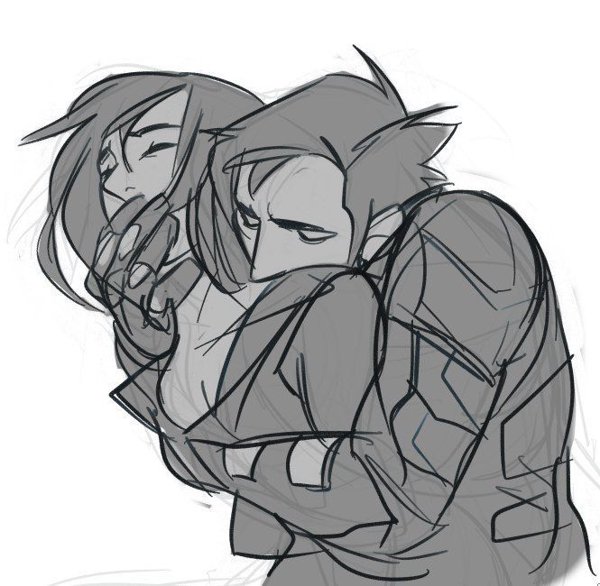 Couple Hugging Drawing Reference