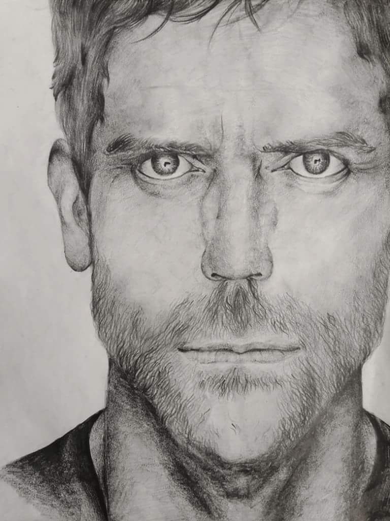768x1024 drawing of hugh laurie as dr gregory house m d - Hugh Laurie Drawing