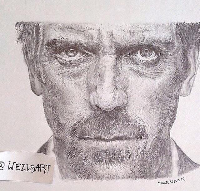 640x612 Drawing Of Hugh Laurie - Hugh Laurie Drawing