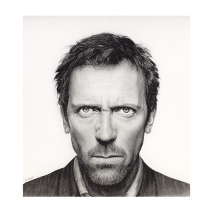 300x300 Hugh Laurie House Portrait Drawing - Hugh Laurie Drawing