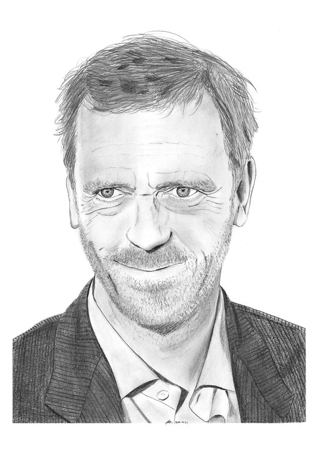 635x900 Hugh Laurie Drawing - Hugh Laurie Drawing