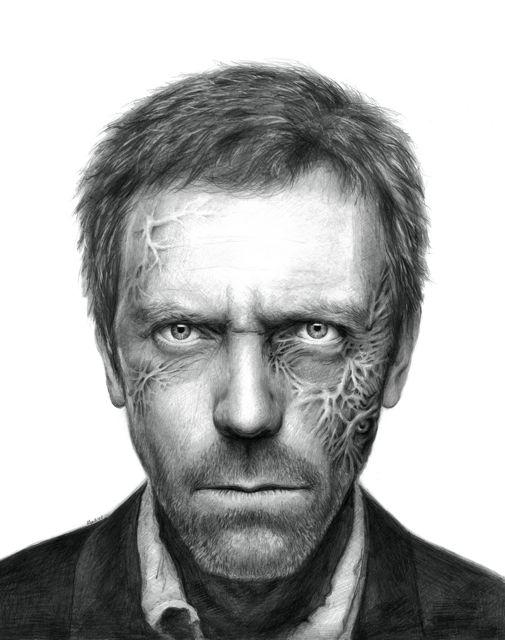 505x640 Hugh Laurie Drawing - Hugh Laurie Drawing