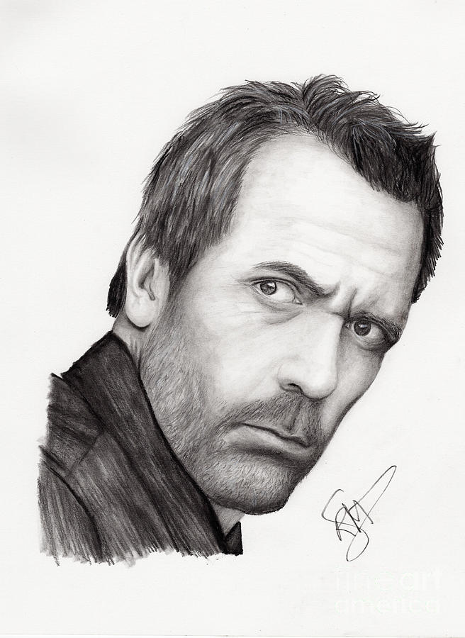 656x900 Hugh Laurie Drawing - Hugh Laurie Drawing