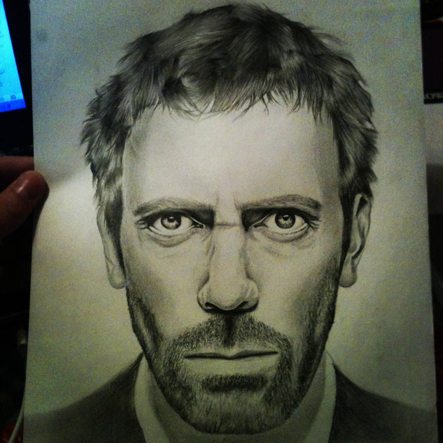 894x894 Hugh Laurie Drawing - Hugh Laurie Drawing