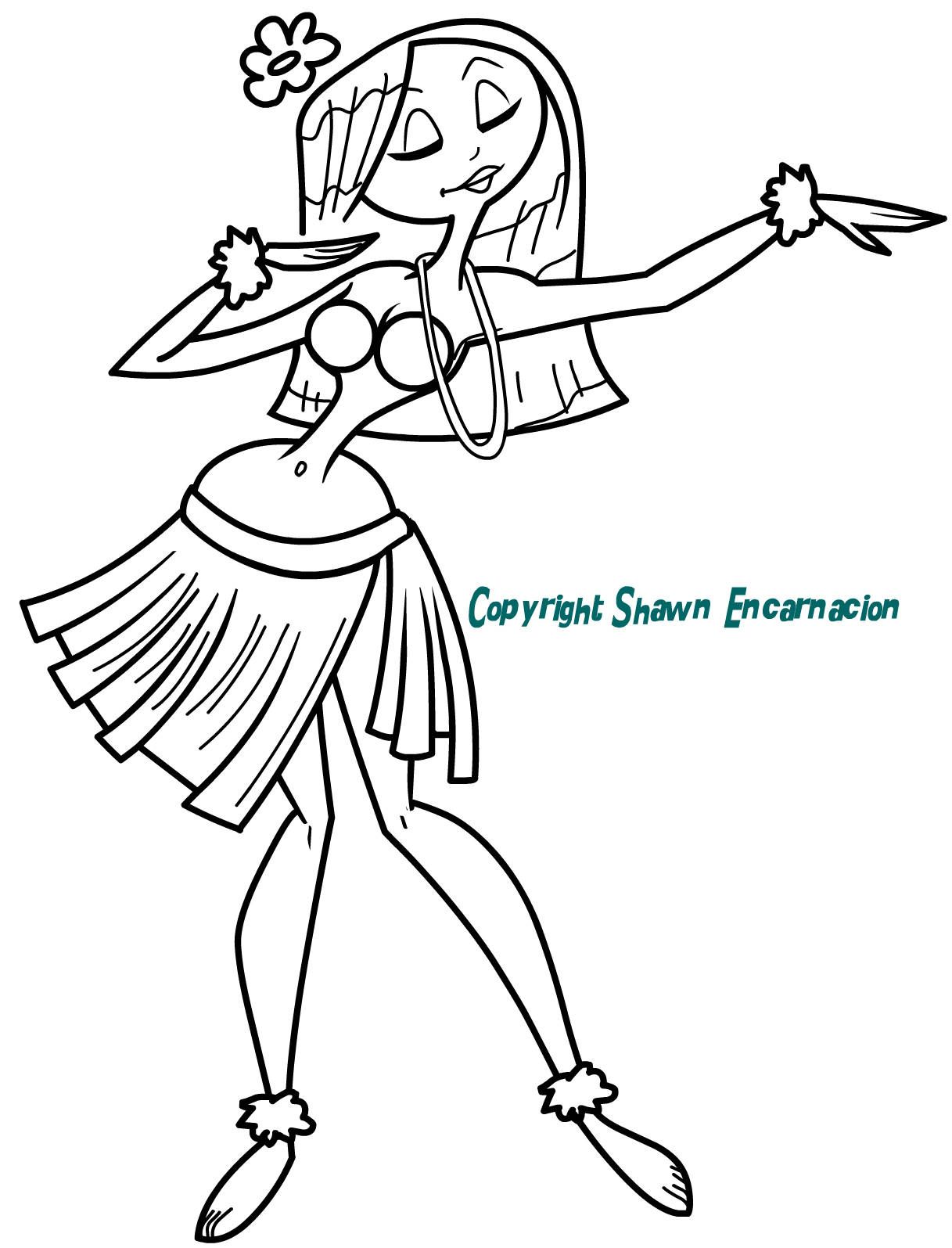 1217x1595 Draw A Cool Girl Cartoon With These Easy Steps In Art - Hula Dancer Drawing