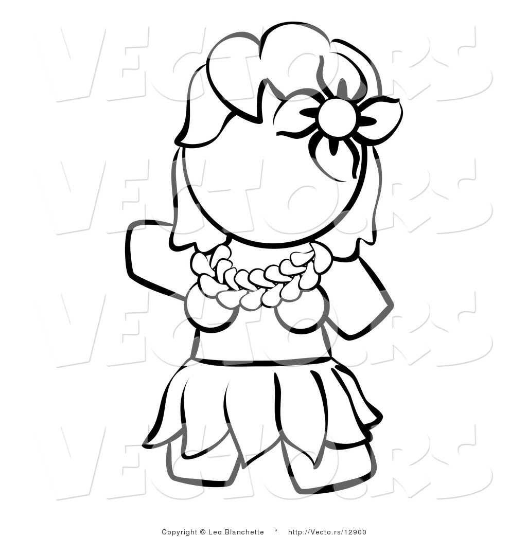 1024x1044 vector of hawaiian hula girl - Hula Dancer Drawing