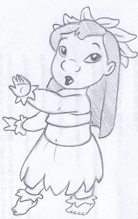 474x751 Disney Sketch - Hula Drawing