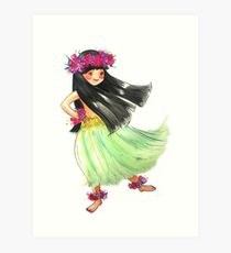 210x230 hula girl drawing art prints redbubble - Hula Girl Drawing