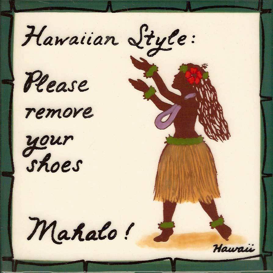 894x894 hula girl hawaiian style tile - Hula Girl Drawing