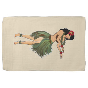 307x307 hula girl kitchen hand towels zazzle - Hula Girl Drawing