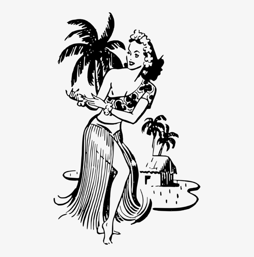820x830 hula tiki culture drawing dance pin up girl - Hula Girl Drawing
