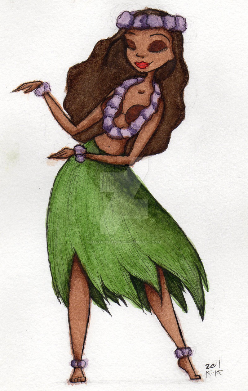 800x1260 burtonized hula girl - Hula Girl Drawing