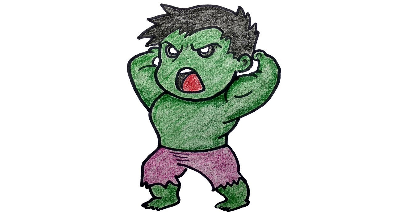 1280x720 how to draw hulk the avengers cartoon drawing step - Hulk Cartoon Drawing
