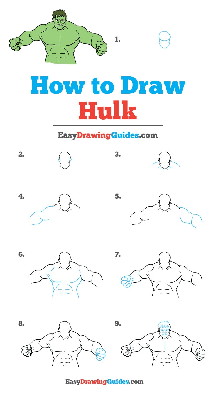 736x1341 how to draw the hulk - Hulk Cartoon Drawing