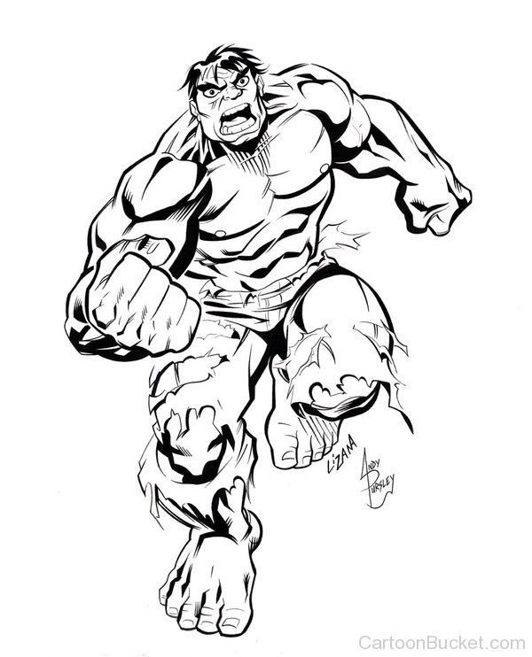 600x742 drawing of hulk - Hulk Cartoon Drawing