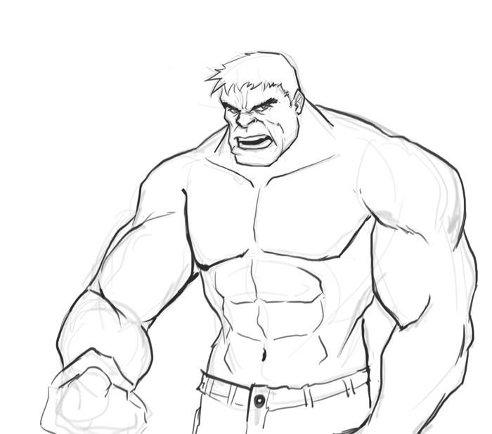 700x618 How To Draw Hulk - Hulk Drawing