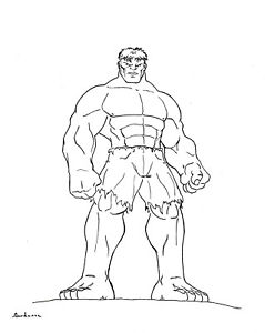 239x300 Original Comic Art Drawing Of Hulk Marvel Superheroes - Hulk Drawing