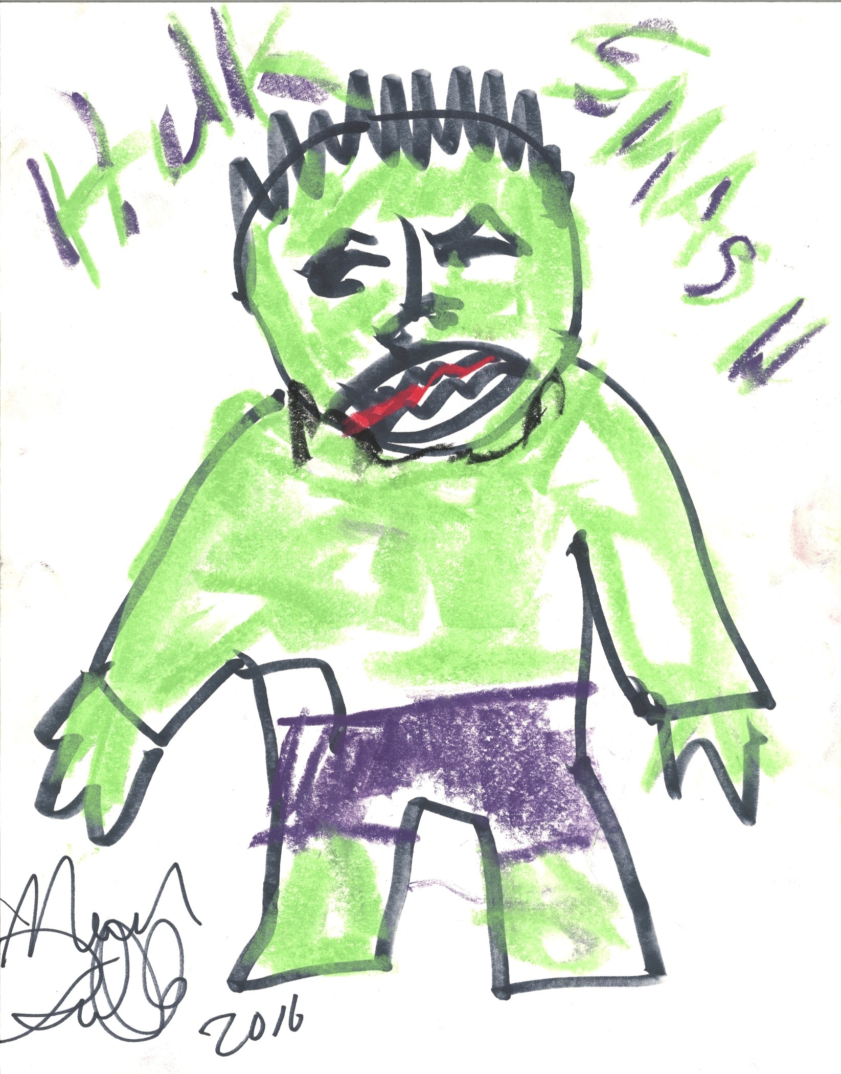 1645x2100 Charitybuzz Drawing Of The Hulk - Hulk Drawing
