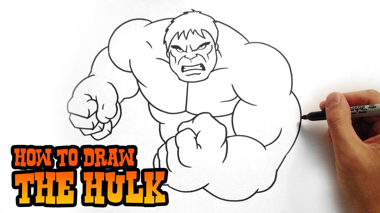 1280x720 How To Draw The Hulk Simple Step - Hulk Drawing Easy