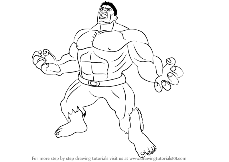 800x566 Learn How To Draw Angry Hulk - Hulk Drawing Easy